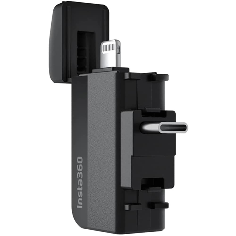 Cititor de carduri pentru One X3 INSTA360 Quick Reader, USB-C, Lightning, negru