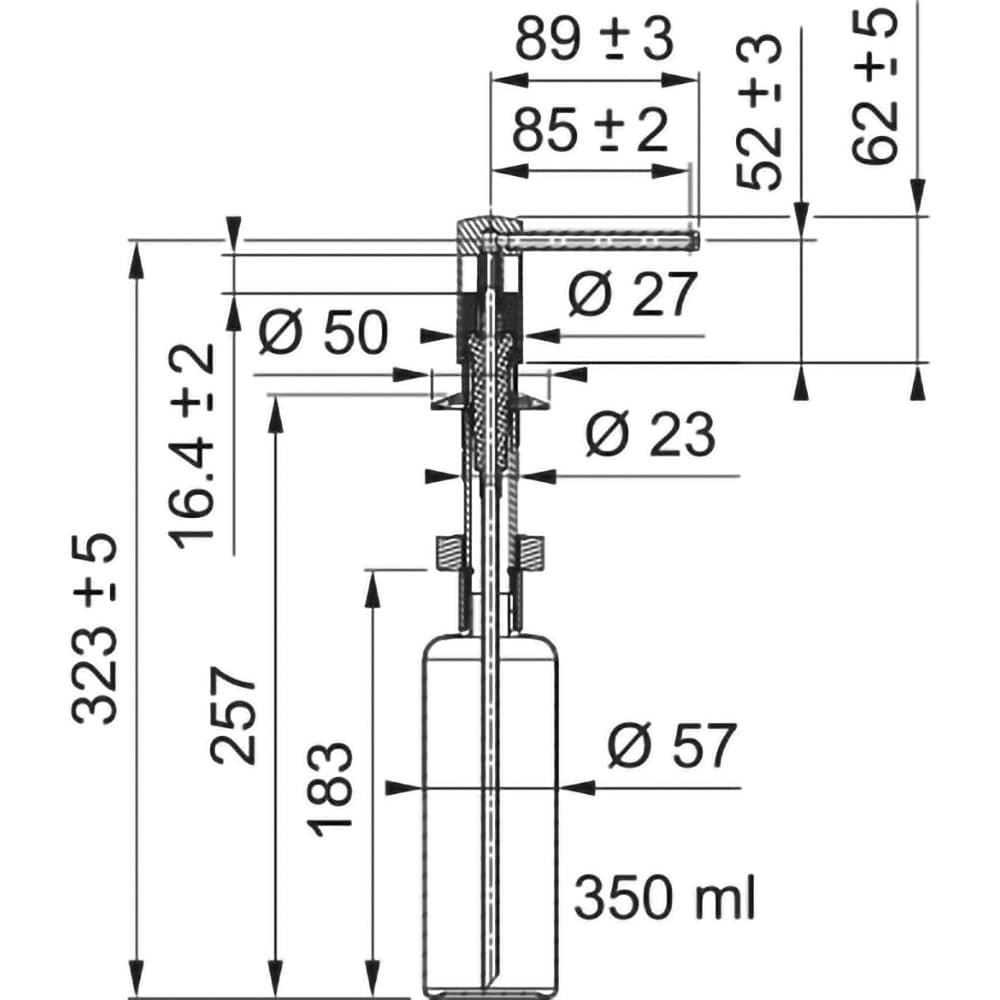 Dispenser sapun lichid FRANKE Comfort, 350 ml, alb
