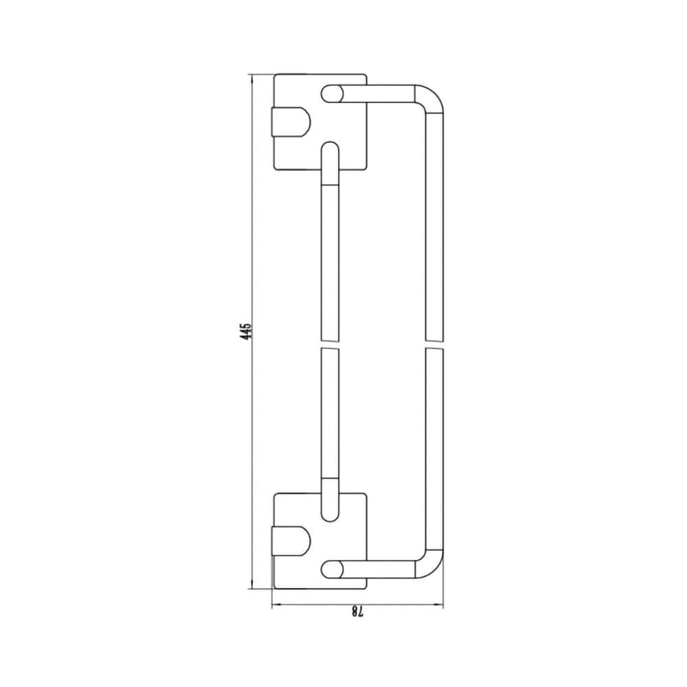 Suport prosop dublu tip bara FERRO Cascata E08, 45 cm, crom