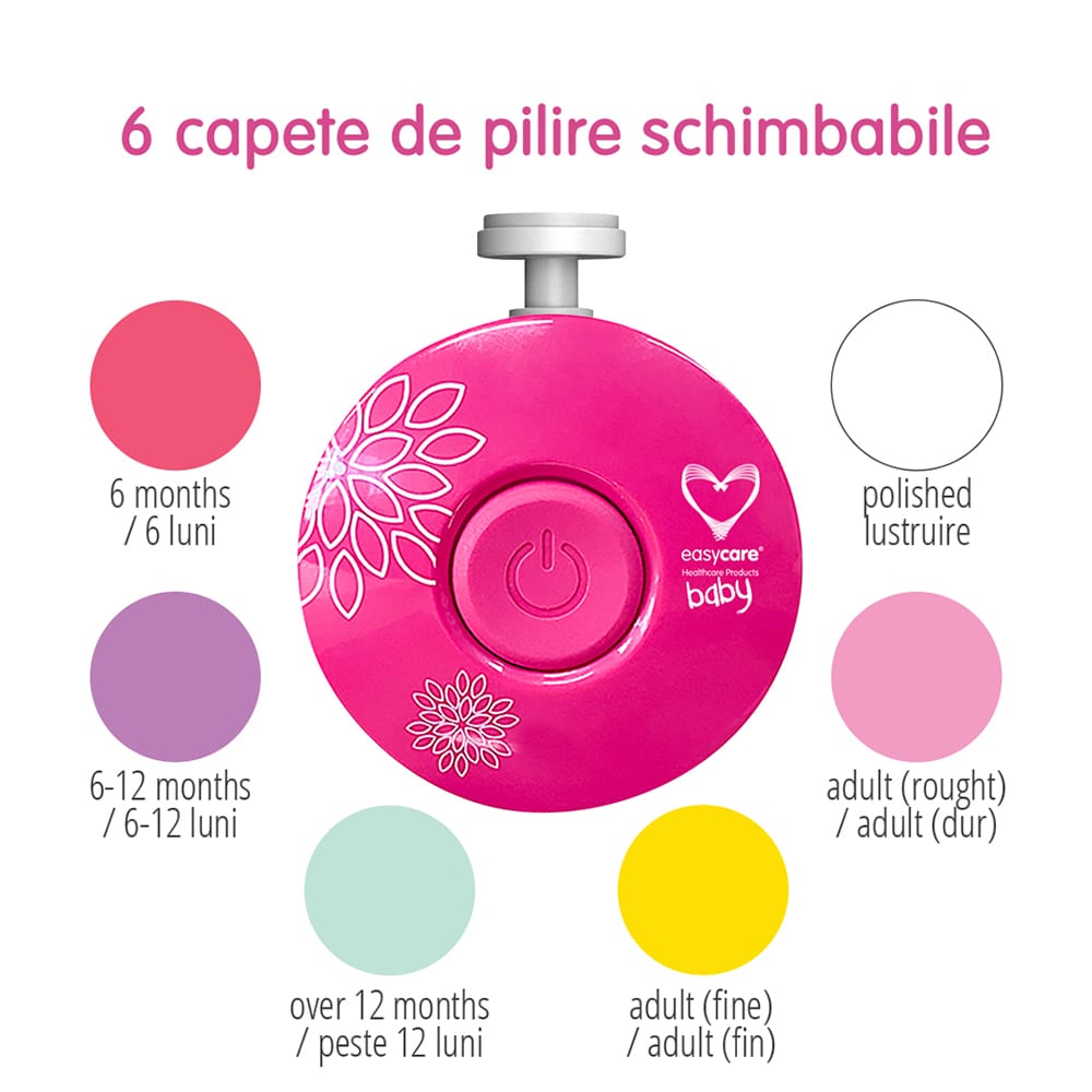 Pila electrica de unghii EASYCARE EASY00239, roz-negru