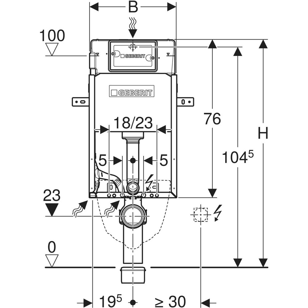 Rezervor WC incastrat GEBERIT Kombifix Up 110.100.00.1, 6l