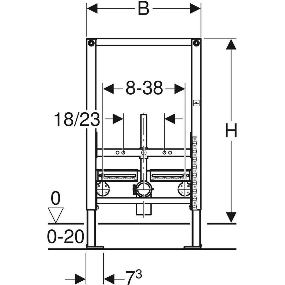 Cadru fixare bideu GEBERIT Duofix 111.524.00.1, H 82 cm