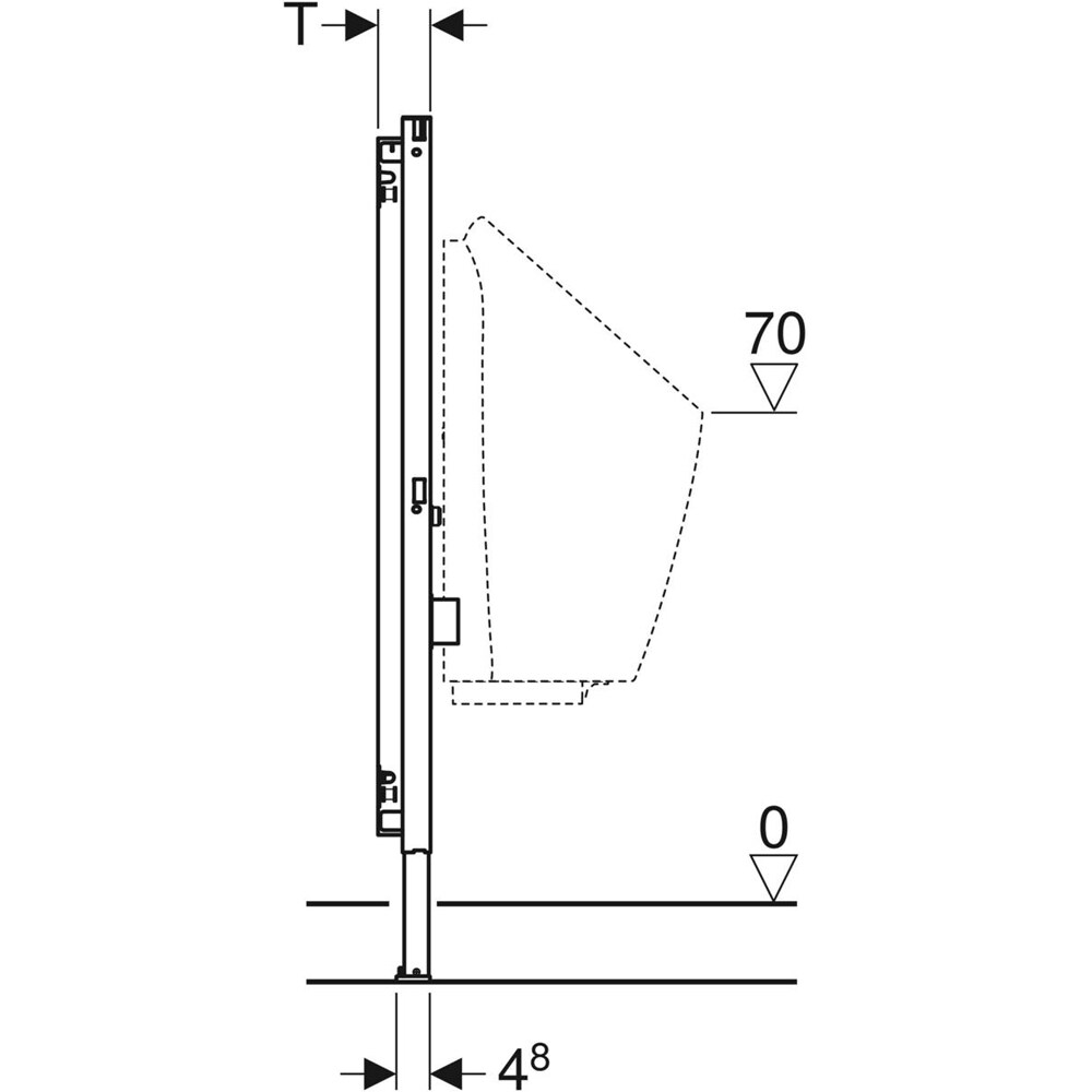 Cadru fixare pisoar GEBERIT Duofix 111.686.00.1, H 112-130 cm