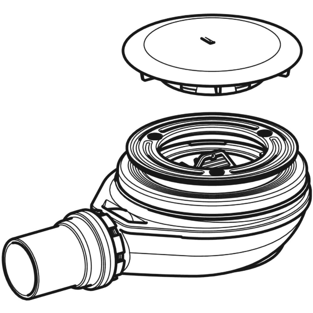 Sifon cadita dus GEBERIT 150.583.21.1, D 90 mm, crom