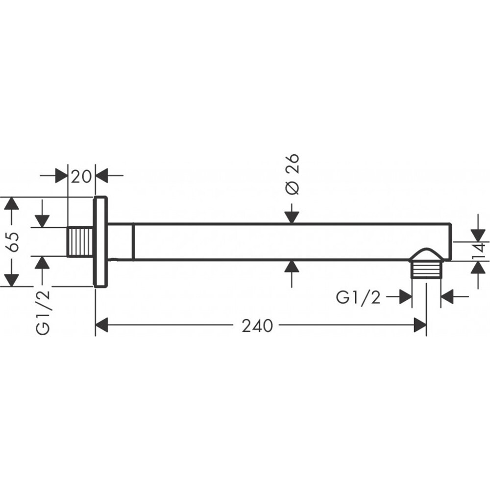 Brat dus HANSGROHE Vernis Shape 26405000, alama, 24 cm, crom