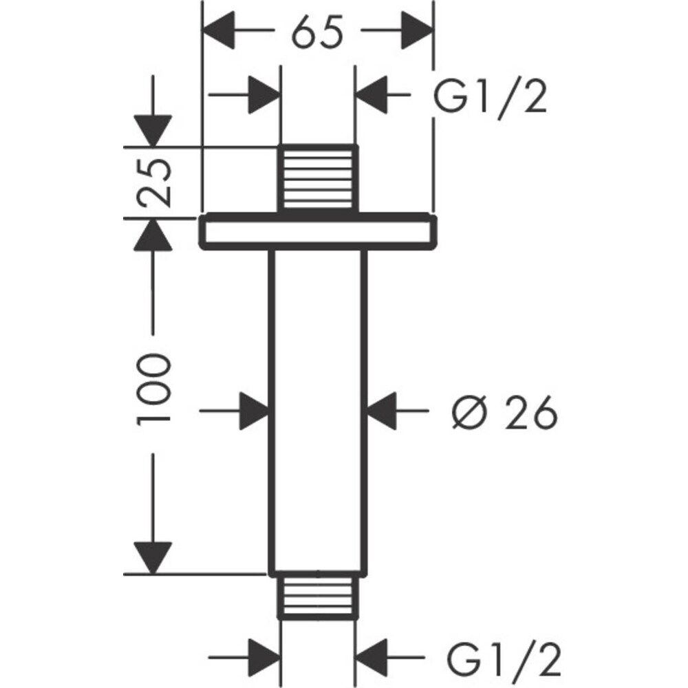 Brat dus HANSGROHE Vernis Shape 26406670, alama, 10 cm, negru