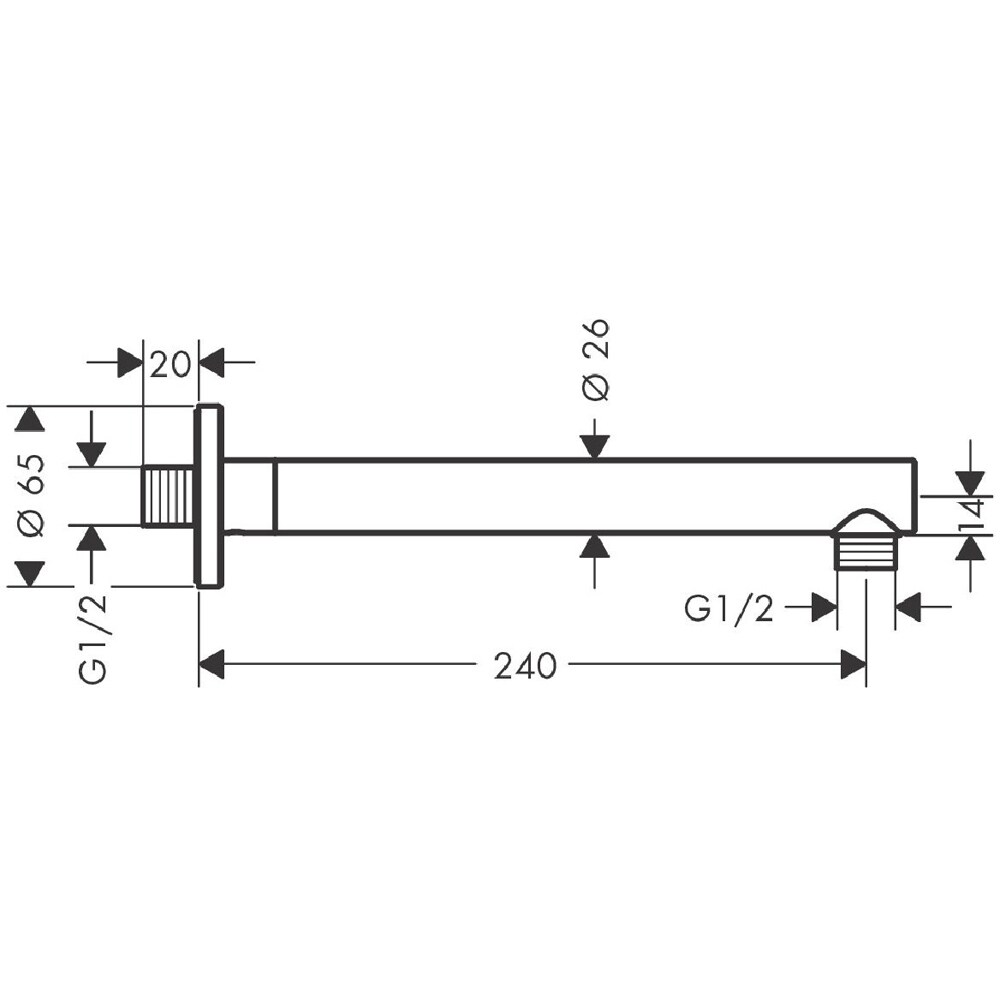 Brat dus HANSGROHE Vernis Blend 27809000, alama, 24 cm, crom