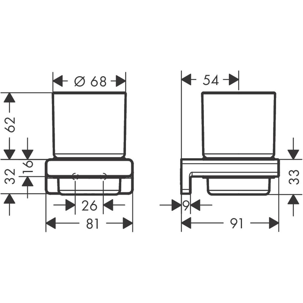Suport periuta dinti HANSGROHE Addstoris 41749000, 9.1 cm, crom