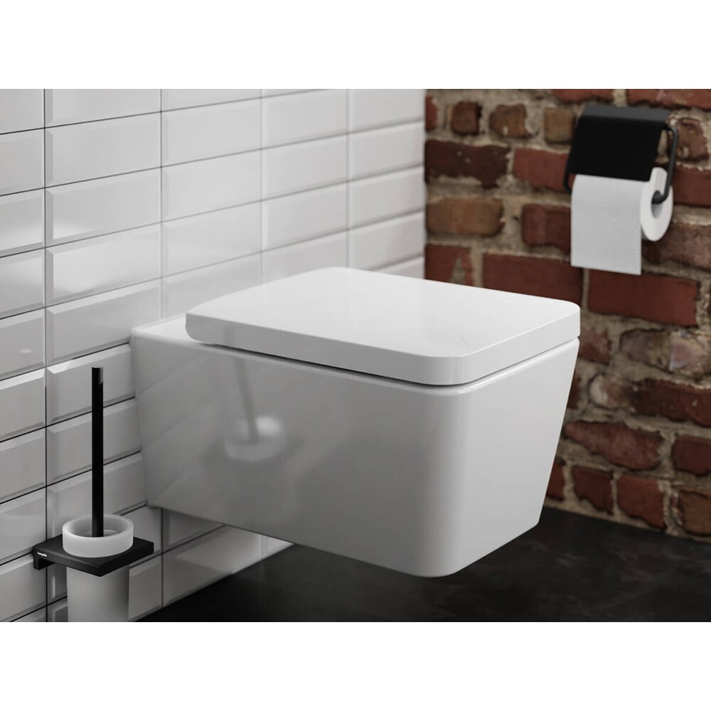 Set perie toaleta HANSGROHE Addstoris 41752670, 34.2 cm, negru