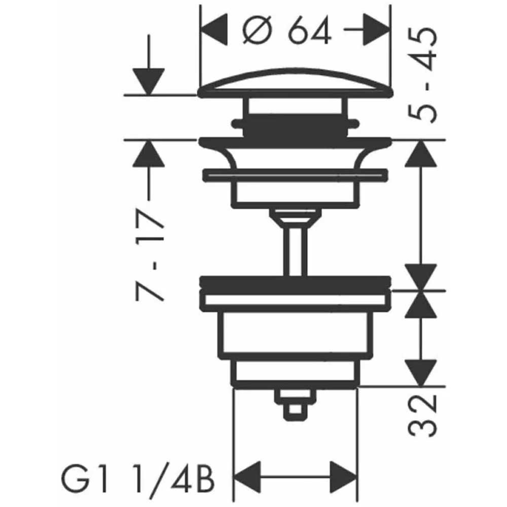 Ventil lavoar HANSGROHE 50100670, push-open, negru