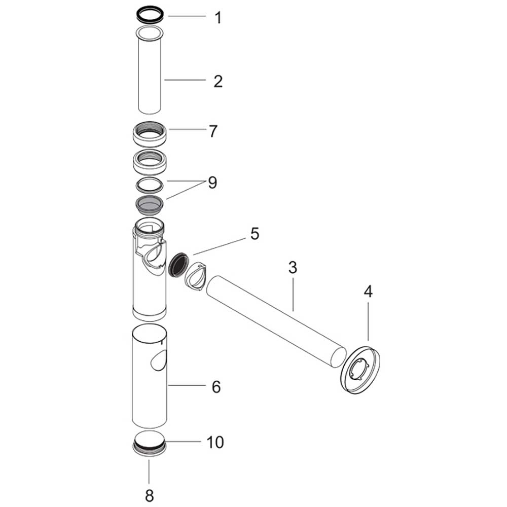 Sifon lavoar HANSGROHE Flowstar S 52105670, D 50mm, evacuare orizontala, negru