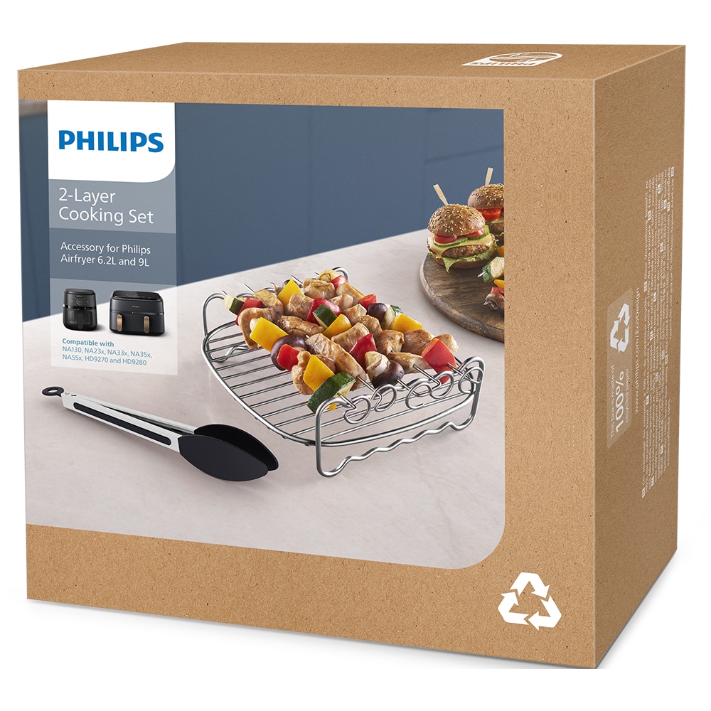 Set de accesorii friteuza PHILIPS HD9920/00, argintiu-negru