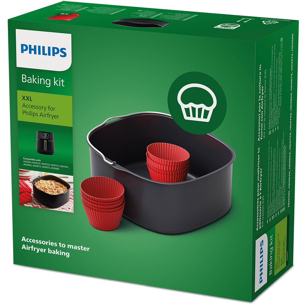 Set accesorii airfryer PHILIPS XXL HD9957/00, negru-rosu