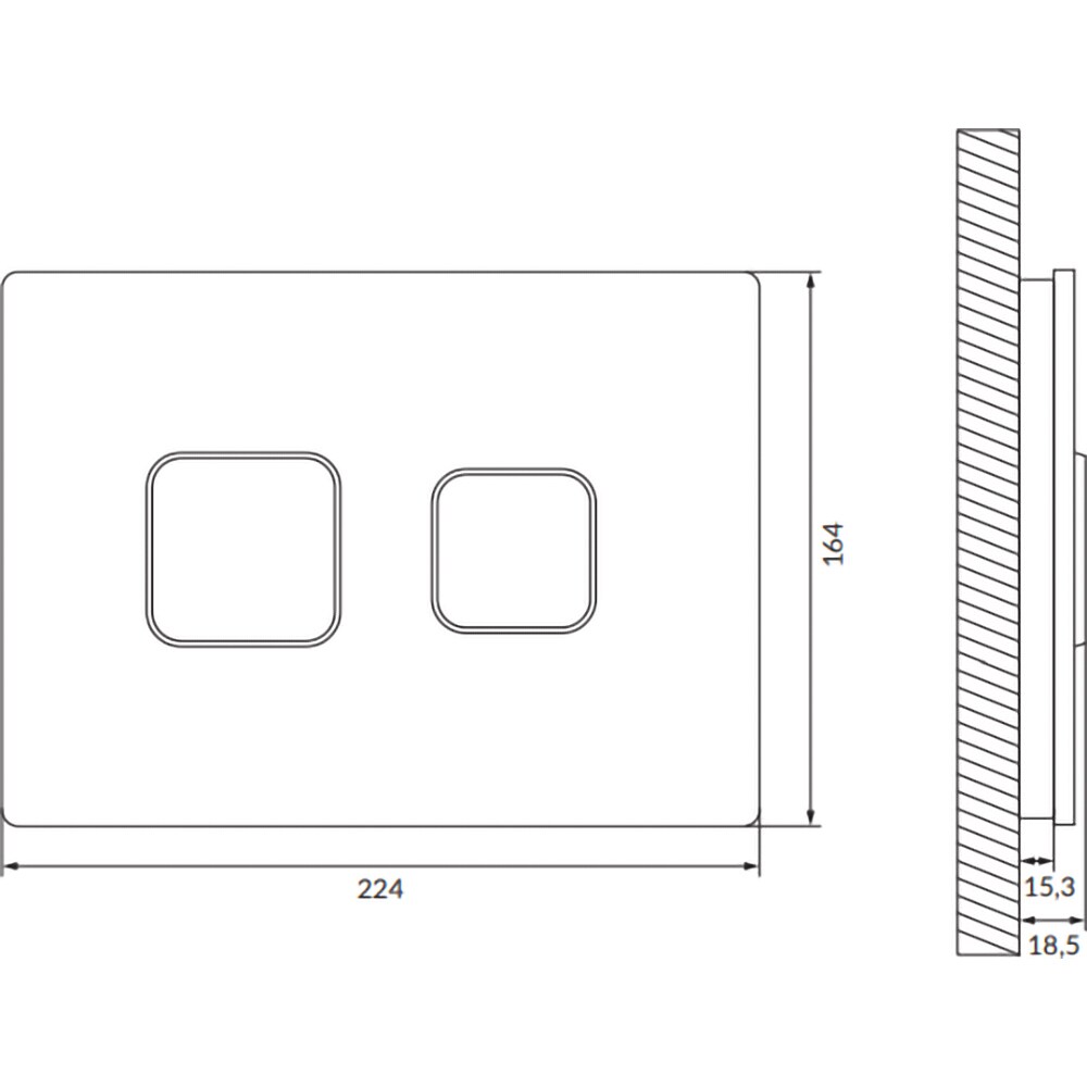 Clapeta actionare CERSANIT Accento S97-054, actiune dubla, alb