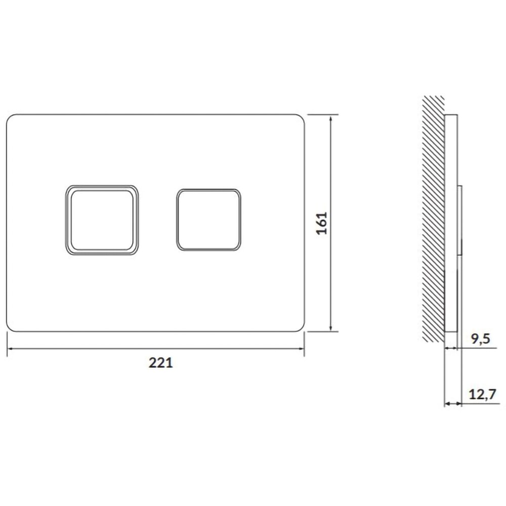 Clapeta actionare CERSANIT Accento S97-056, actiune dubla, crom