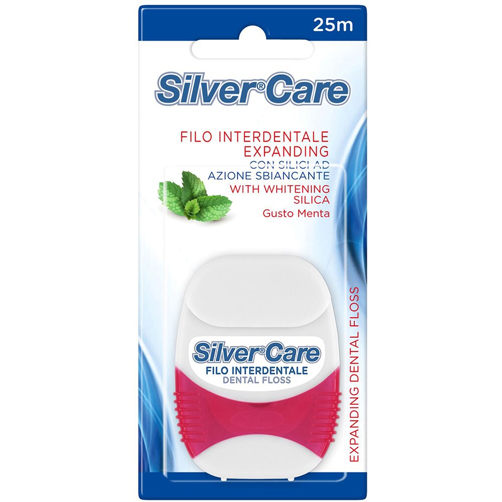 Ata dentara SILVER CARE, efect expandare, actiune albire naturala cu siliciu, 25m