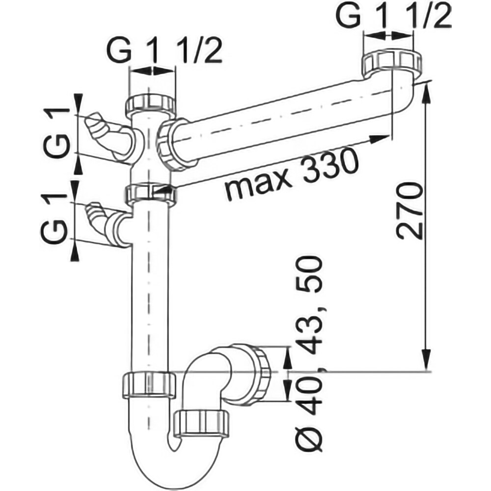 Sifon FRANKE Spazzio pentru chiuvete cu 1 cuva, 1 1/2", gri