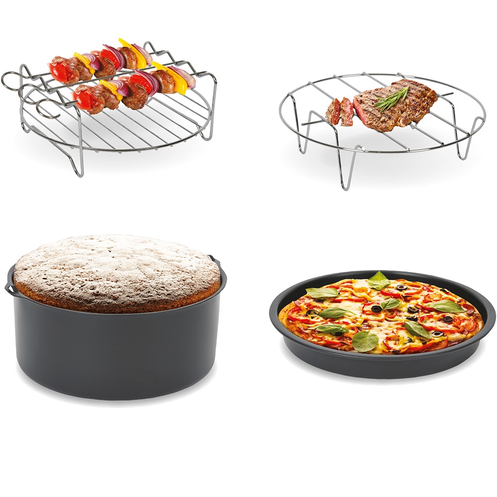 Set accesorii friteuza cu aer cald TEFAL XA112010, 4 buc, negru-argintiu