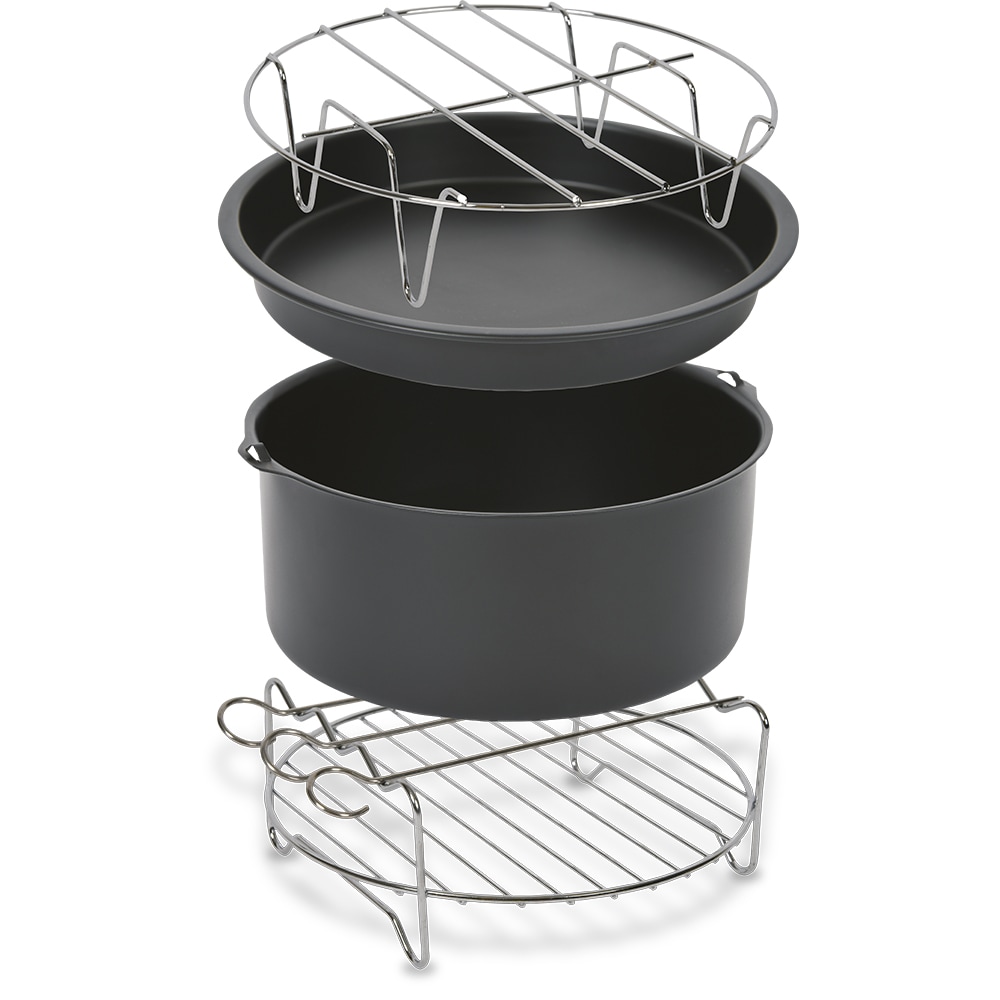 Set accesorii friteuza cu aer cald TEFAL XA113010, 4 buc, negru-argintiu