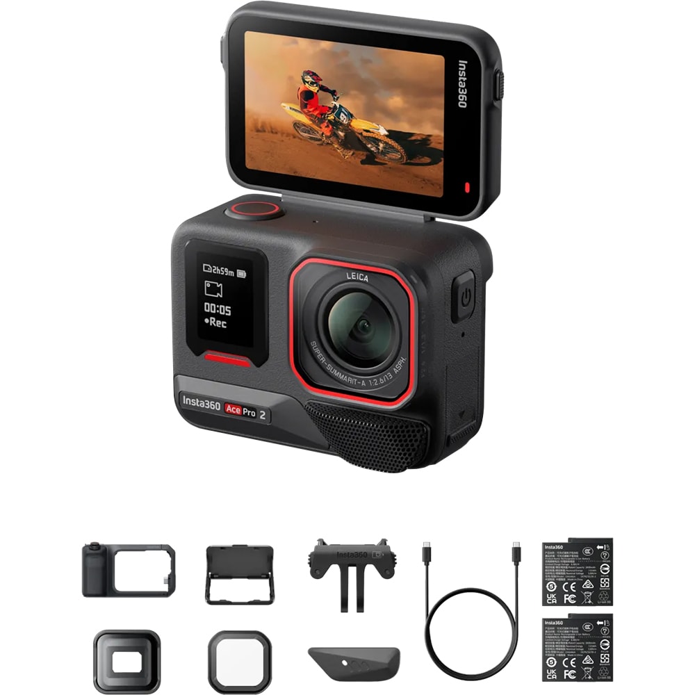 Camera video sport INSTA360 Ace Pro 2 Videography Bundle Limited Edition, 8K, Bluetooth, negru