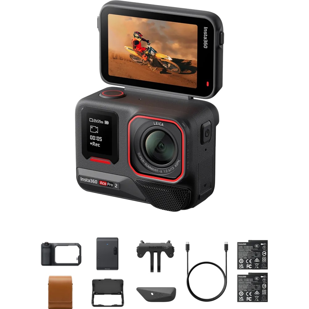 Camera video sport INSTA360 Ace Pro 2 Flash Print Bundle, 8K, Bluetooth, negru