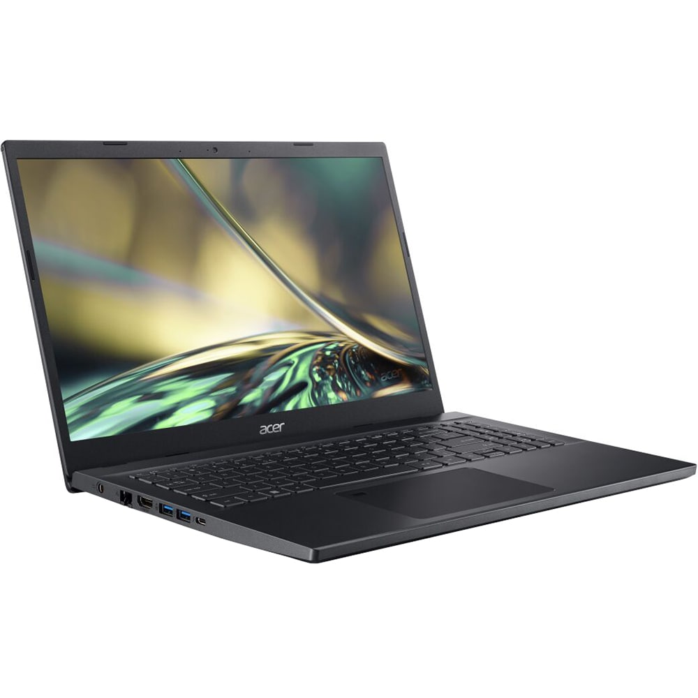 Laptop gaming ACER Aspire 7 A715-51G-51QS, Intel Core i5-1240P pana la 4.4GHz, 15.6" Full HD, 8GB, SSD 512GB, NVIDIA GeForce RTX 3050 Ti 4GB, Free DOS, negru