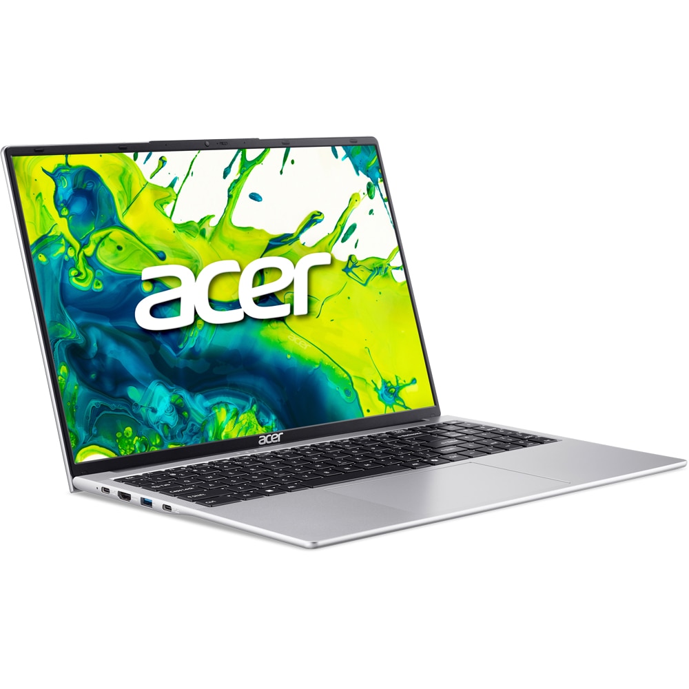 Laptop ACER Aspire Lite 16 AL16-54P-30A2, Intel Core i3-1305U pana la 4.5GHz, 16" WUXGA, 8GB, SSD 512GB, Intel UHD Graphics, Free Dos, Pure Silver