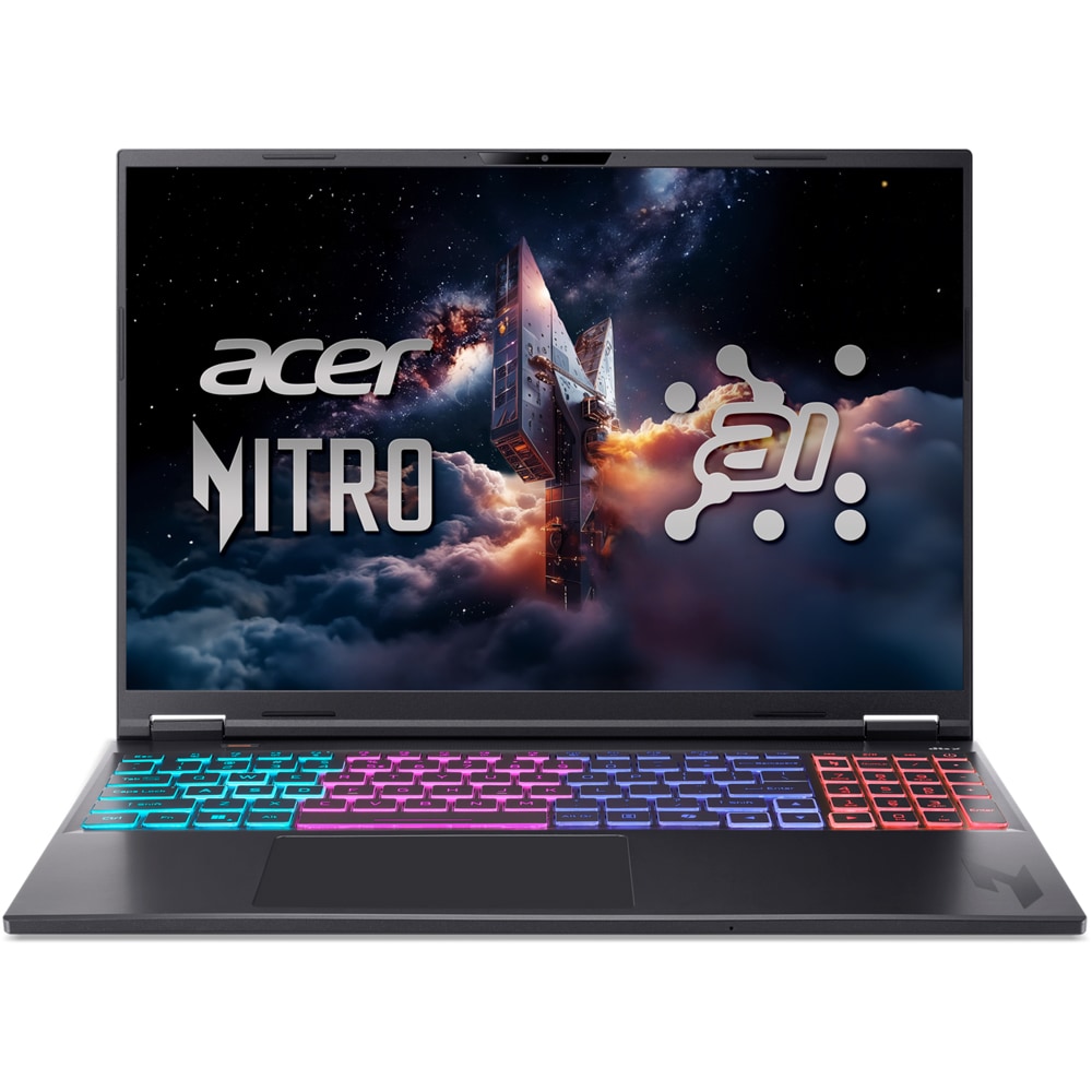 Laptop gaming ACER Nitro 16S AI AN16S-61-R44A, AMD Ryzen AI 7 350 pana la 5GHz, 16" WQXGA, 16GB, SSD 1TB, NVIDIA GeForce RTX 5070 8GB, Free Dos, Obsidian Black