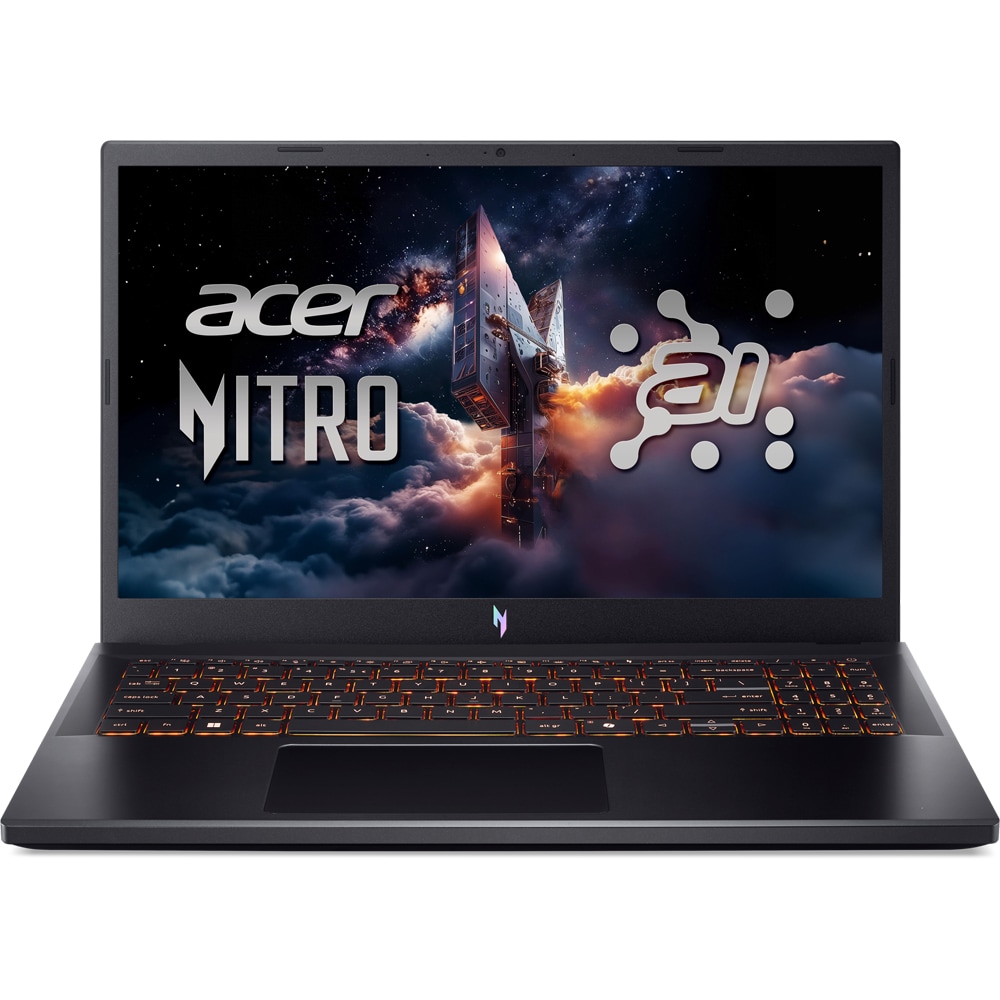 Laptop Gaming ACER Nitro V15 ANV15-42-R9KW, AMD Ryzen 7 7445HS pana la 4.7GHz, 15.6" FHD, 16GB, SSD 512GB, NVIDIA GeForce RTX 3050 6GB, Free Dos, Obsidian Black