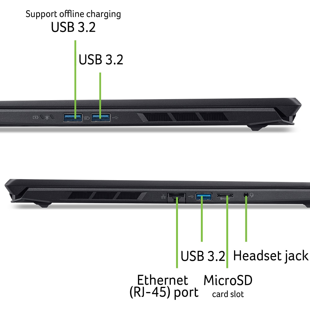 Laptop Gaming ACER Nitro V16S AI ANV16S-71-795F, Intel Core 7 240H pana la 5.2GHz, 16" WUXGA, 16GB, SSD 1TB, NVIDIA GeForce RTX 5060 8GB, Free DOS, Obsidian Black