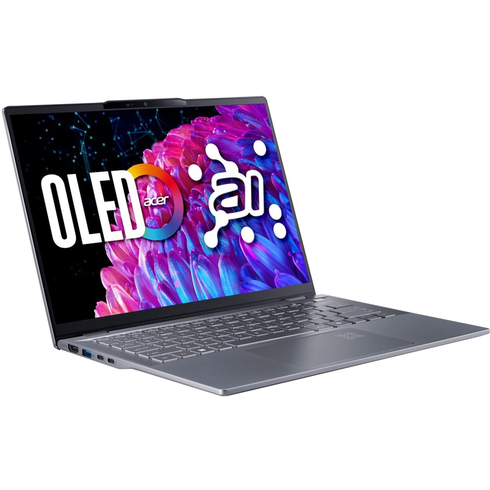 Laptop ACER Acer Swift 14 AI OLED SF14-51-79ZK, Intel Core Ultra 7 258V pana la 4.8GHz, 14" WUXGA, 32GB, SSD 1TB, Intel Arc Graphics, Windows 11 Home, Steel Gray