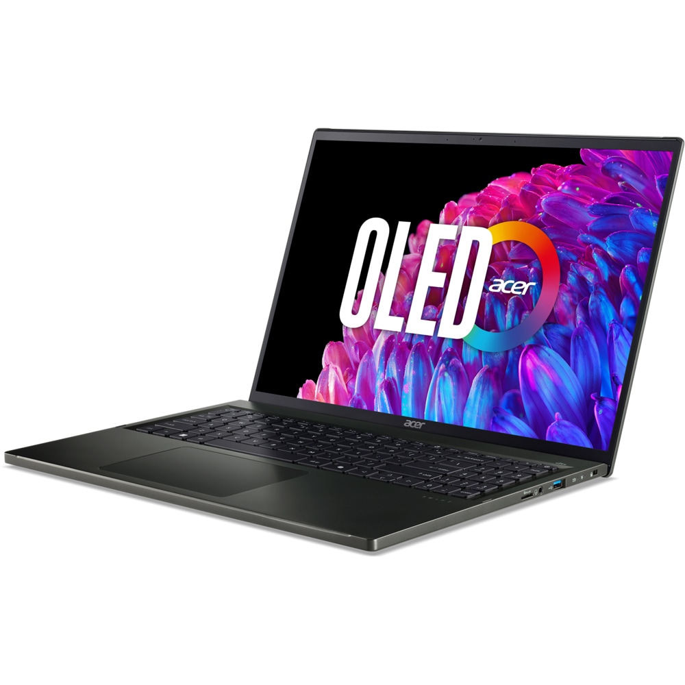 Laptop ACER Swift Edge 16 OLED SFE16-44-R9NE, AMD Ryzen 7 8840U pana la 5.1GHz, 16" 3.2K, 16GB, SSD 1TB, AMD Radeon Graphics 780M, Windows 11 Home, Olivine Black
