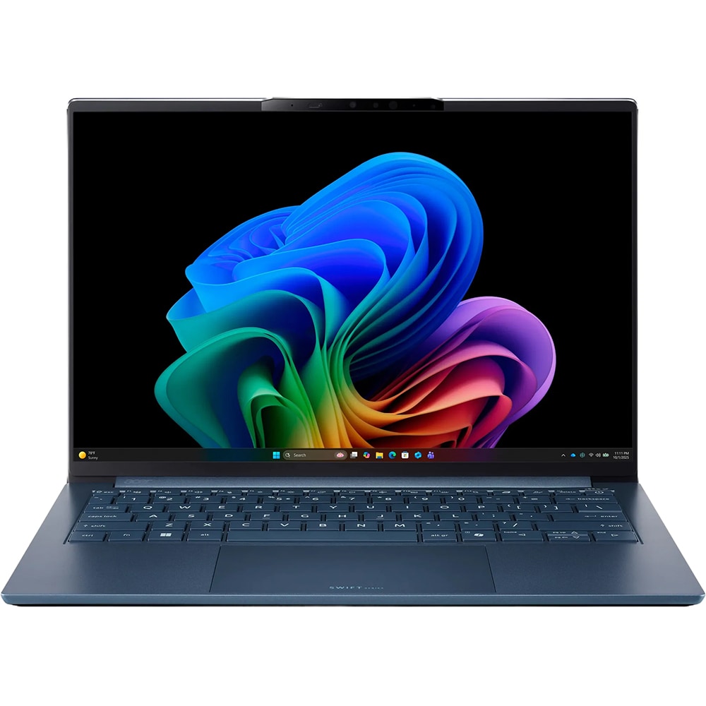 Laptop ACER Swift Go 14 AI OLED SFG14-I71-59UD, Intel Core Ultra 5 325 pana la 4.5GHz, 14" WUXGA, 16GB, SSD 512GB, Intel Graphics, Windows 11 Home, Frost Blue