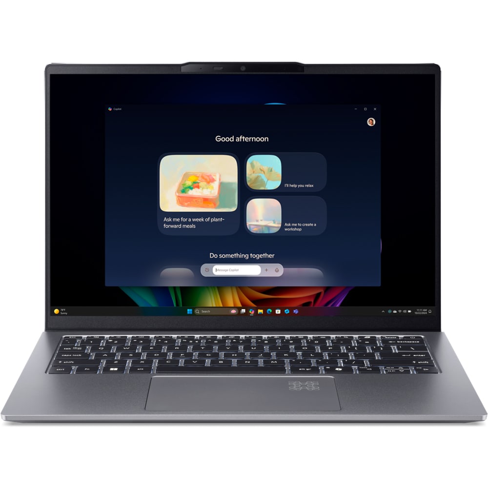 Laptop ACER Swift Go 14 AI OLED SFG14-64-R6NQ, AMD Ryzen AI 7 350 pana la 5GHz, 14"  WUXGA, 32GB, SSD 1TB, AMD Radeon 860M, Windows 11 Home, Sparkly Silver