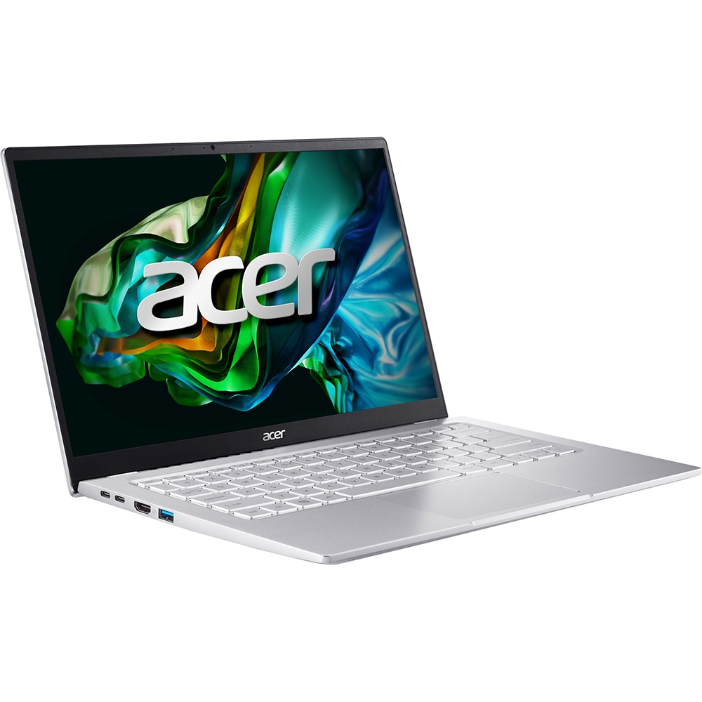 Laptop ACER Swift Go 14 SFG14-41-R7AU, AMD Ryzen 5 7530U pana la 4.5GHz, 14" FHD, 16GB, SSD 512GB, AMD Radeon Graphics, Free DOS, argintiu
