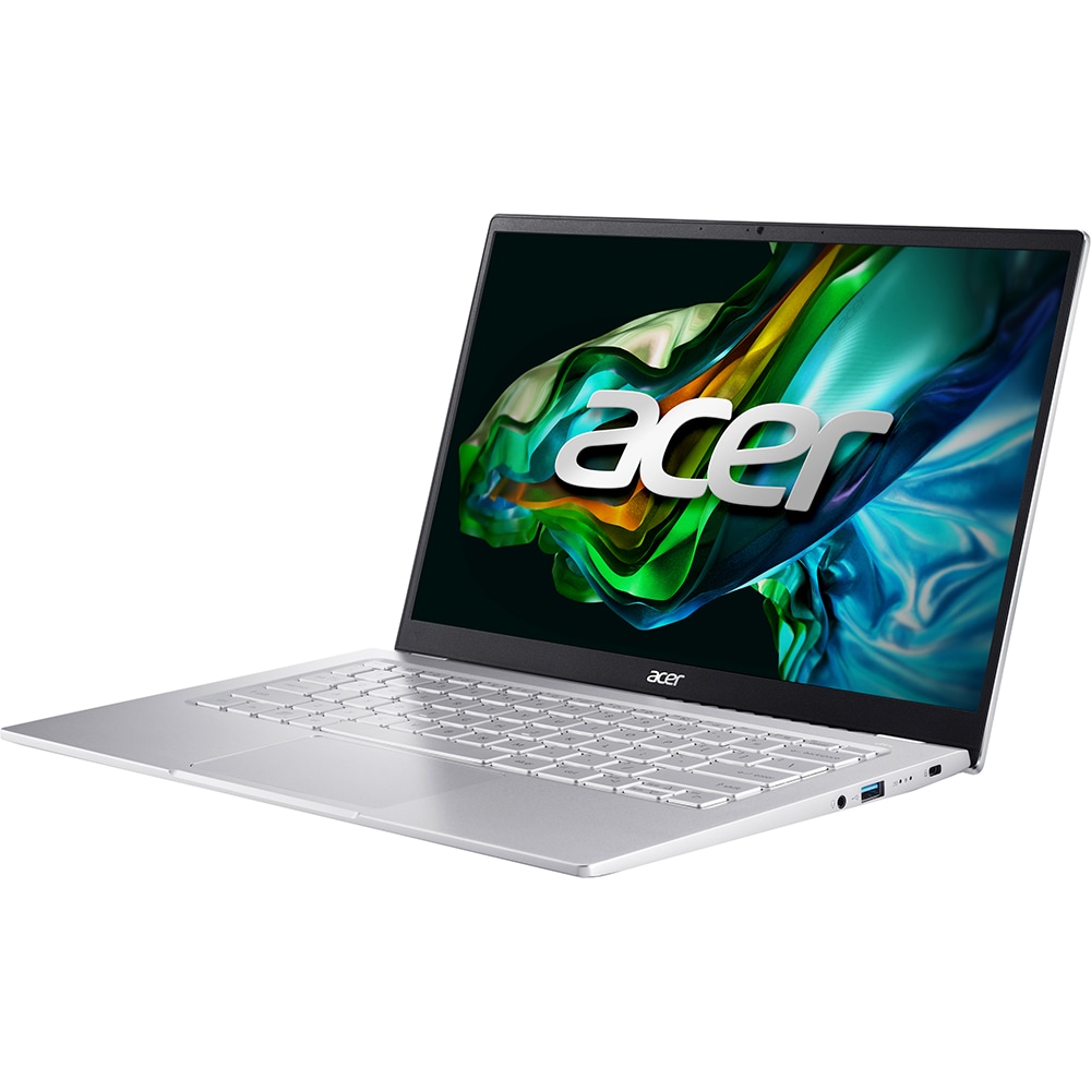 Laptop ACER Swift Go 14 SFG14-41-R7AU, AMD Ryzen 5 7530U pana la 4.5GHz, 14" FHD, 16GB, SSD 512GB, AMD Radeon Graphics, Free DOS, argintiu