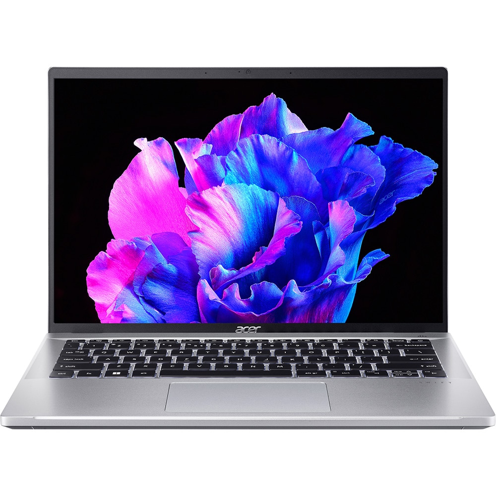 Laptop ACER Swift Go 14 SFG14-42-R90G, AMD Ryzen 5 7640U pana la 4.9GHz, 14" 2.2K, 16GB, SSD 512GB, AMD Radeon Graphics, Free DOS, argintiu