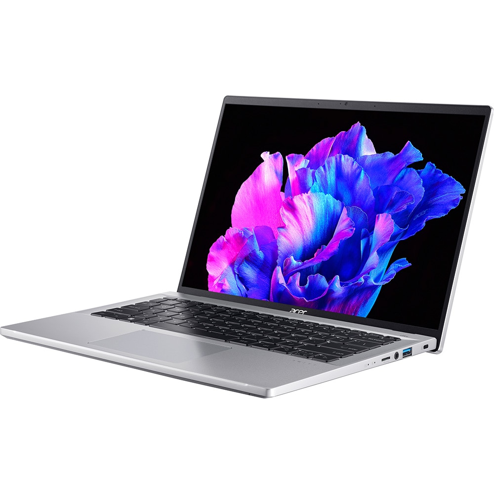 Laptop ACER Swift Go 14 SFG14-42-R90G, AMD Ryzen 5 7640U pana la 4.9GHz, 14" 2.2K, 16GB, SSD 512GB, AMD Radeon Graphics, Free DOS, argintiu