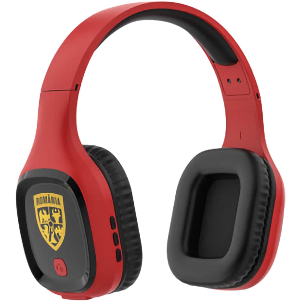 Casti ECHIPA NATIONALA DE FOTBAL A ROMANIEI, Bluetooth, Over-ear, Microfon, rosu