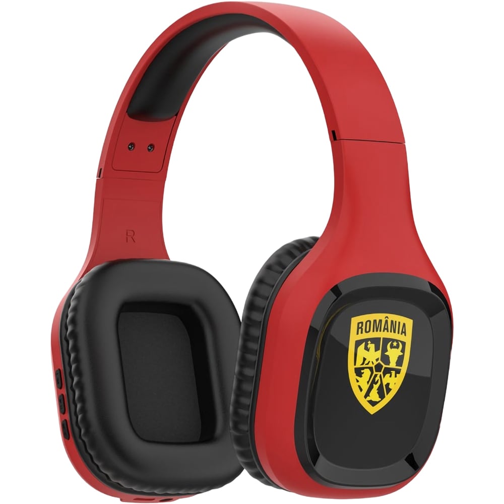 Casti ECHIPA NATIONALA DE FOTBAL A ROMANIEI, Bluetooth, Over-ear, Microfon, rosu