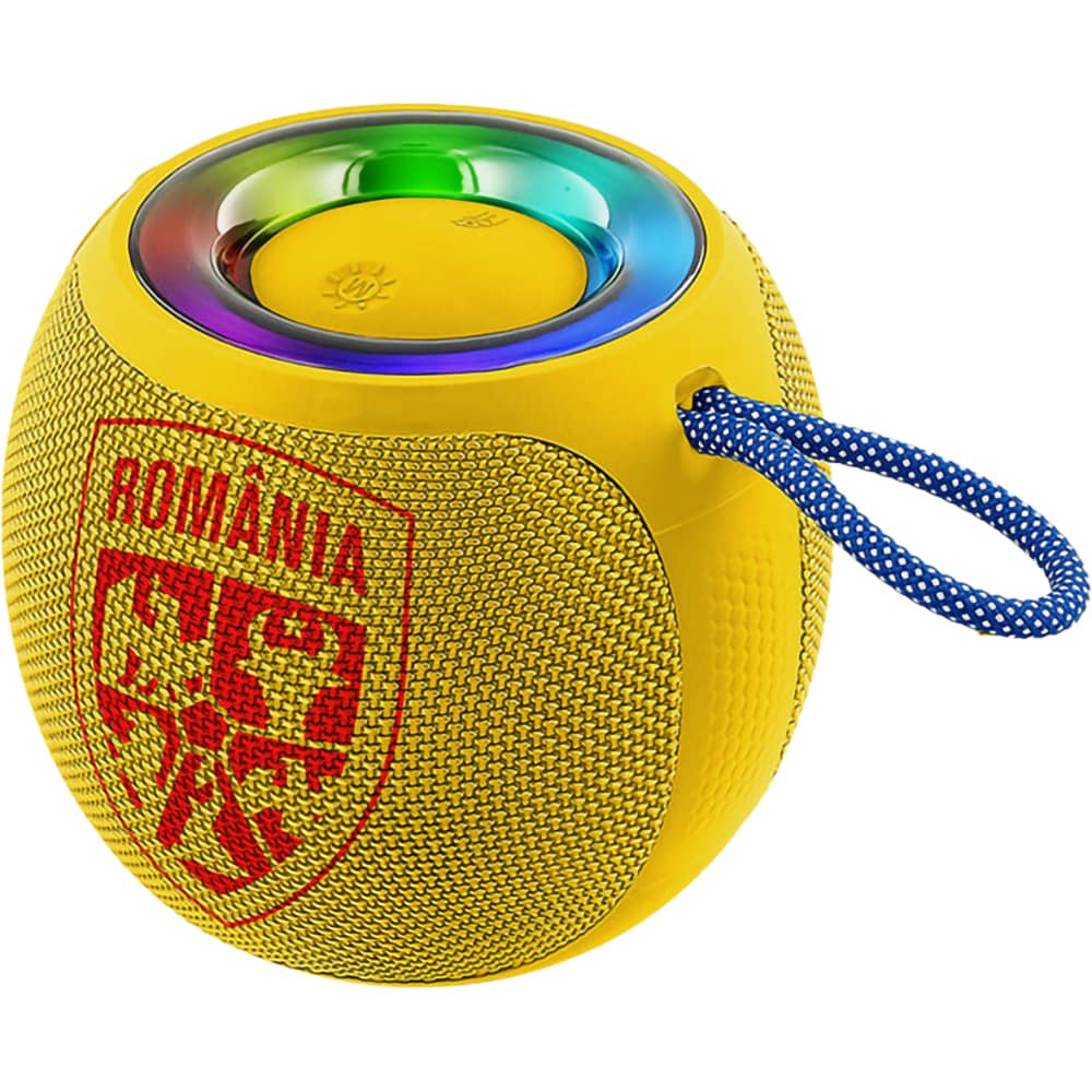 Boxa portabila ECHIPA NATIONALA DE FOTBAL A ROMANIEI, Bluetooth, IPX5, 12W, galben