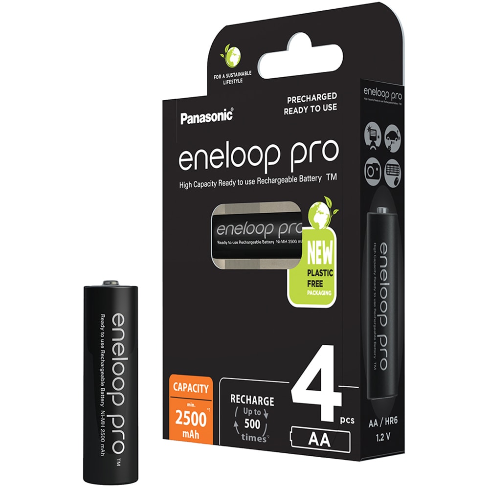 Acumulatori Ni-MH ENELOOP Pro BK-3HCDE/4BE LR6/AA, 1.2V, 4 bucati