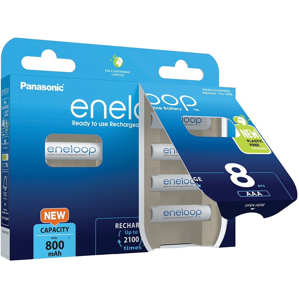 Acumulatori Ni-MH ENELOOP BK-4MCDE/8BE LR03/AAA, 1.2V, 8 bucati