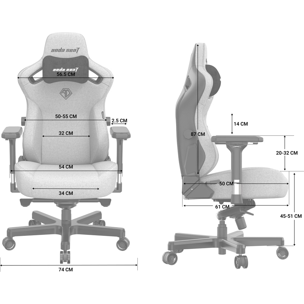 Scaun Gaming ANDA SEAT Kaiser 3 XL, piele sintetica, negru