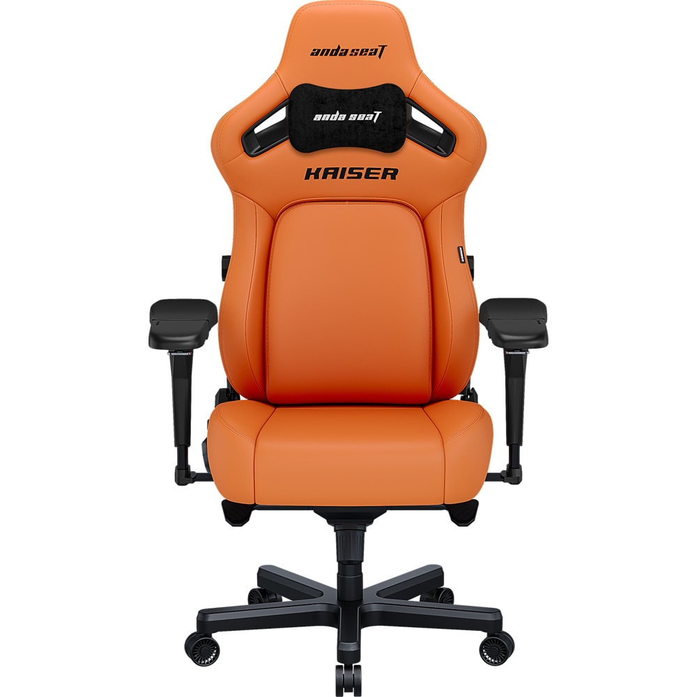 Scaun gaming ANDA SEAT Kaiser 4 L, piele sintetica, portocaliu