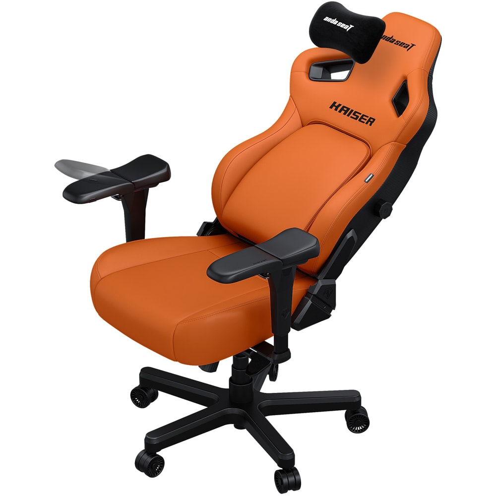 Scaun gaming ANDA SEAT Kaiser 4 L, piele sintetica, portocaliu
