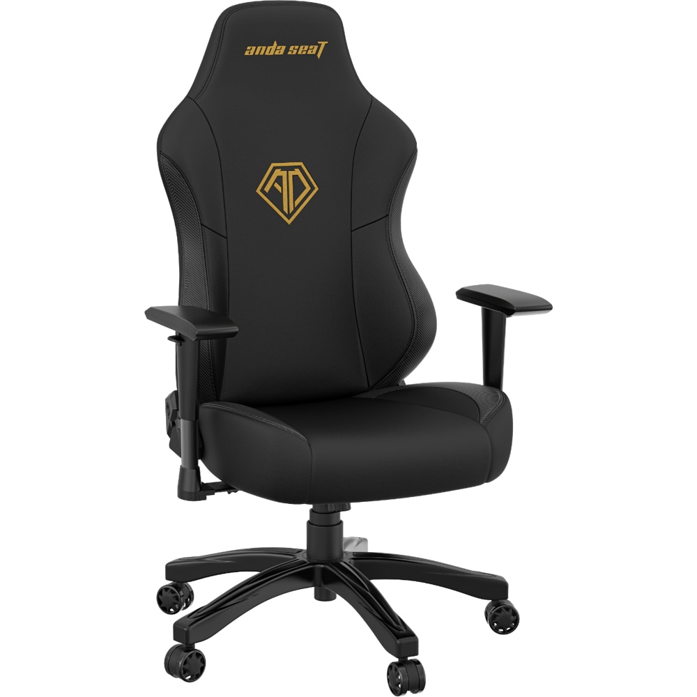 Scaun Gaming ANDA SEAT Phantom 3 L, piele sintetica, negru-auriu