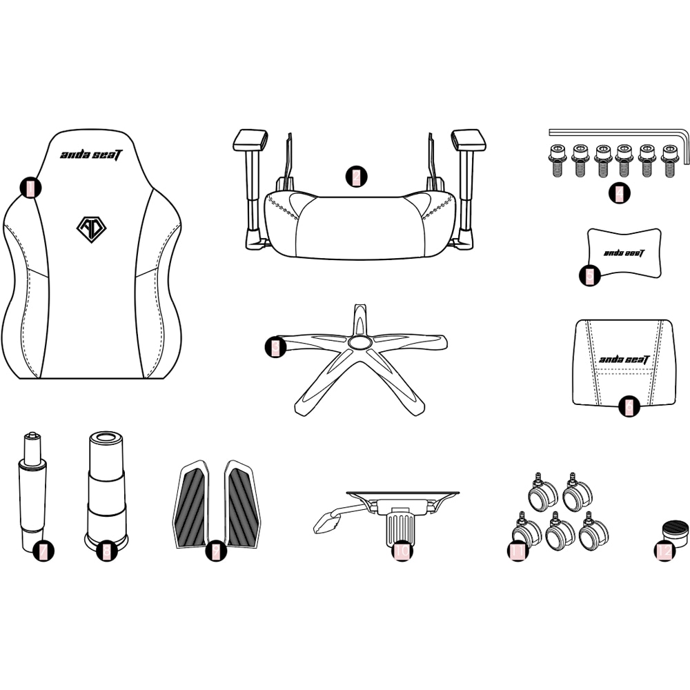 Scaun Gaming ANDA SEAT Phantom 3 L, piele sintetica, negru-auriu
