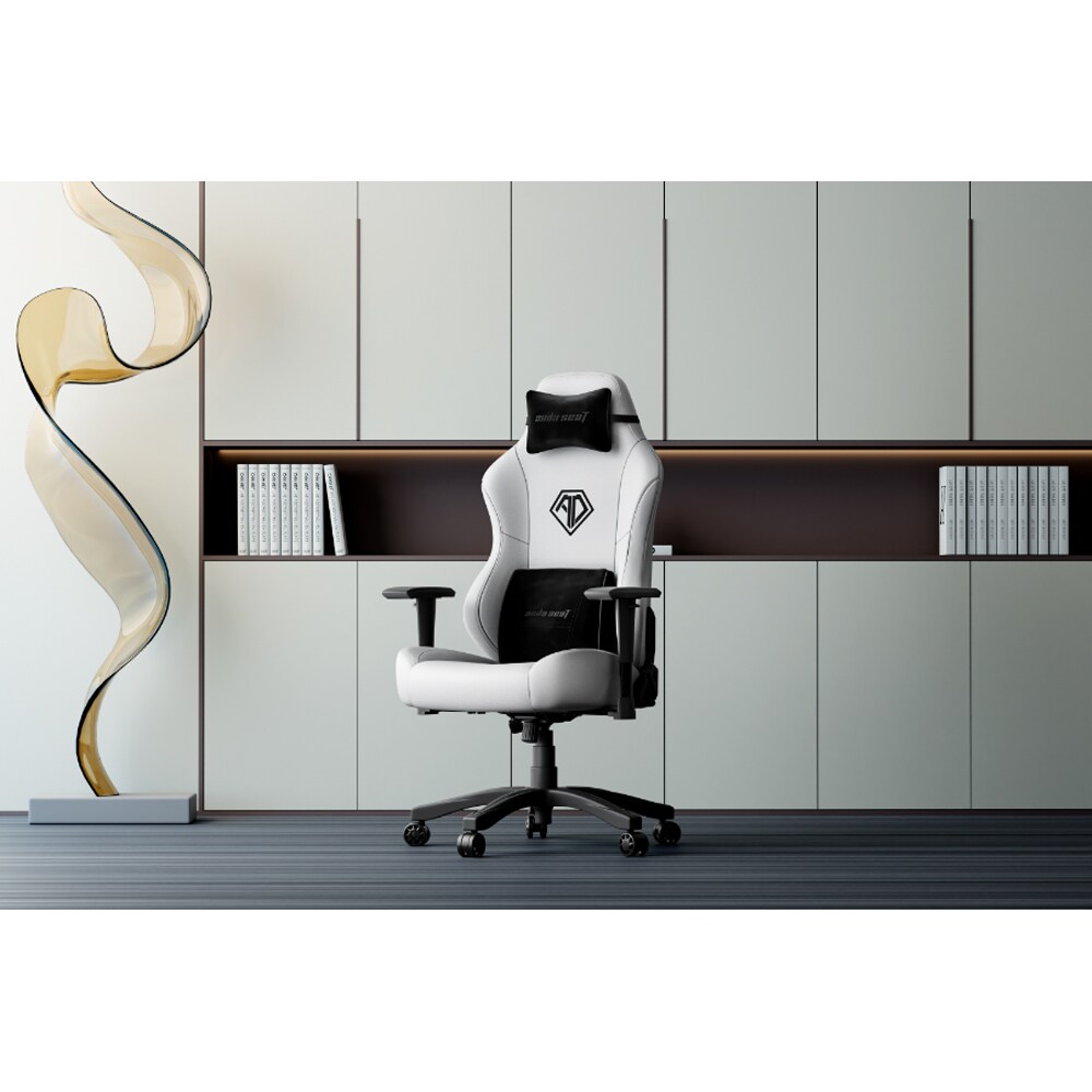 Scaun Gaming ANDA SEAT Phantom 3 L, piele sintetica, alb