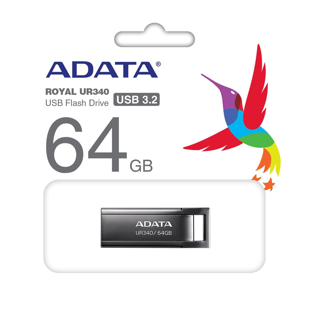 Memorie USB ADATA  Royal UR340, 64GB, USB 3.2, negru